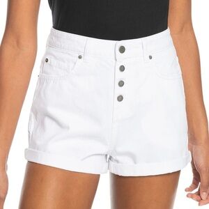 Roxy White Hi rise button down jean shorts size 30